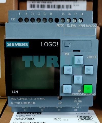 Siemens 6ED1052-1FB08-0BA2 LOGO! 230RCE Logic Module with Display (8 DI/4 DO) Original Brand New