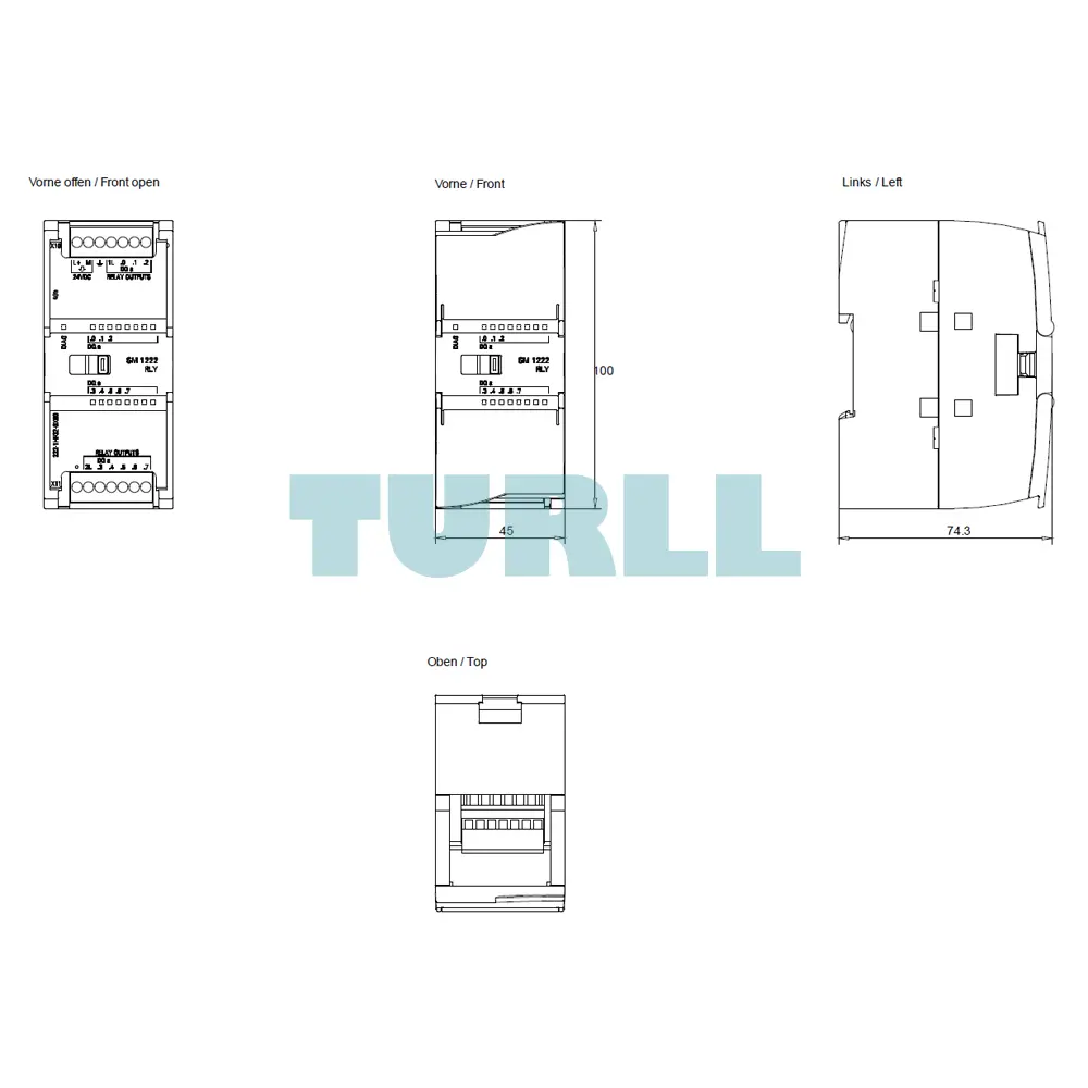 Siemens 6ES7222-1HF32-0XB0 SIMATIC S7-1200, Digital Output SM 1222, 8 DO Relay 2 A Original Brand New 6 Siemens 6ES7222-1HF32-0XB0 SIMATIC S7-1200, Digital Output SM 1222, 8 DO Relay 2 A
