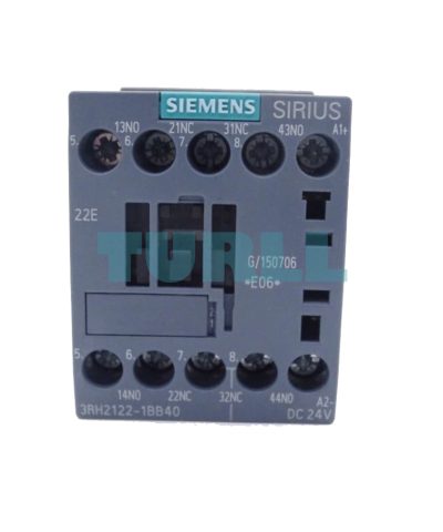 Siemens 3RH2122-1BB40 Contactor Relay, 2 NO + 2 NC, 24V DC, Screw Terminal, S00 Size