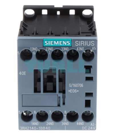 Siemens 3RH2140-1BB40 Contactor Relay 4 NO, 24V DC, S00 Frame, Screw Terminal