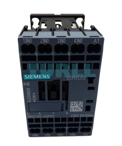 Siemens 3RH2140-2AP00 Contactor Relay, 4NO, 230V AC, S00, Spring-Loaded Terminal