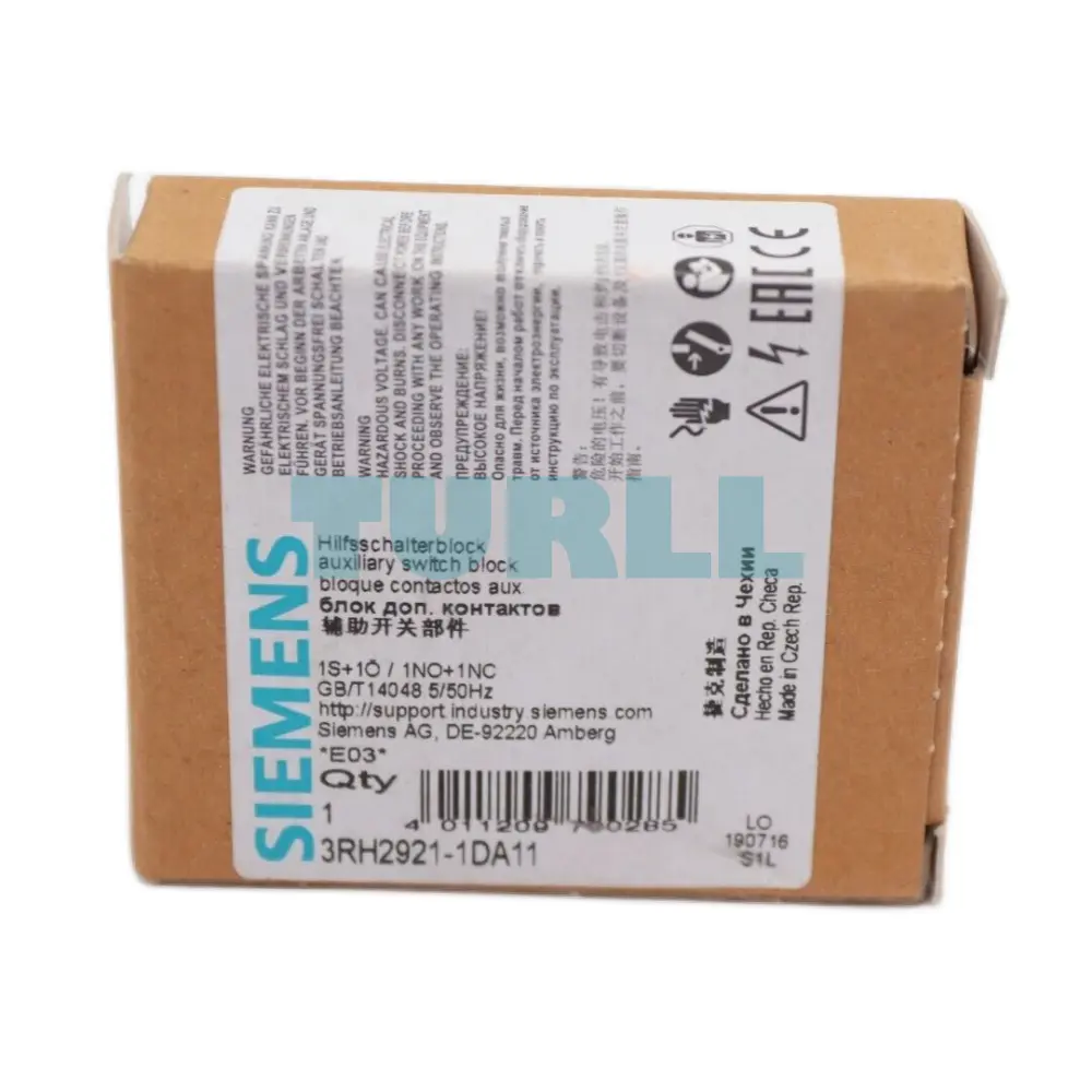 Siemens 3RH2921-1DA11 Auxiliary Switch, Lateral, 1 NO + 1 NC Original Brand New 4 Siemens 3RH2921-1DA11 Auxiliary Switch, Lateral, 1 NO + 1 NC