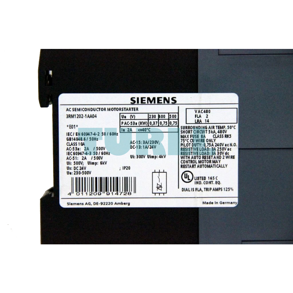 Siemens 3RM1202-1AA04 Reversing Starter 3RM1, 500V, 0.09–0.75 kW, 0.4–2A, 24V DC, Screw Terminal Original Brand New 5 Siemens 3RM1202-1AA04 Reversing Starter 3RM1, 500V, 0.09–0.75 kW, 0.4–2A, 24V DC, Screw Terminal
