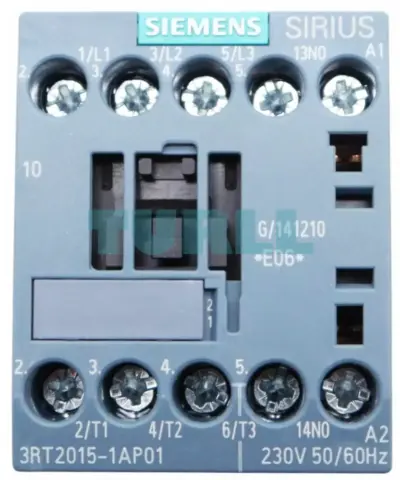 Siemens 3RT2015-1AP01 Power Contactor 7A, 3kW, 3-Pole, 230V AC Coil, Size S00