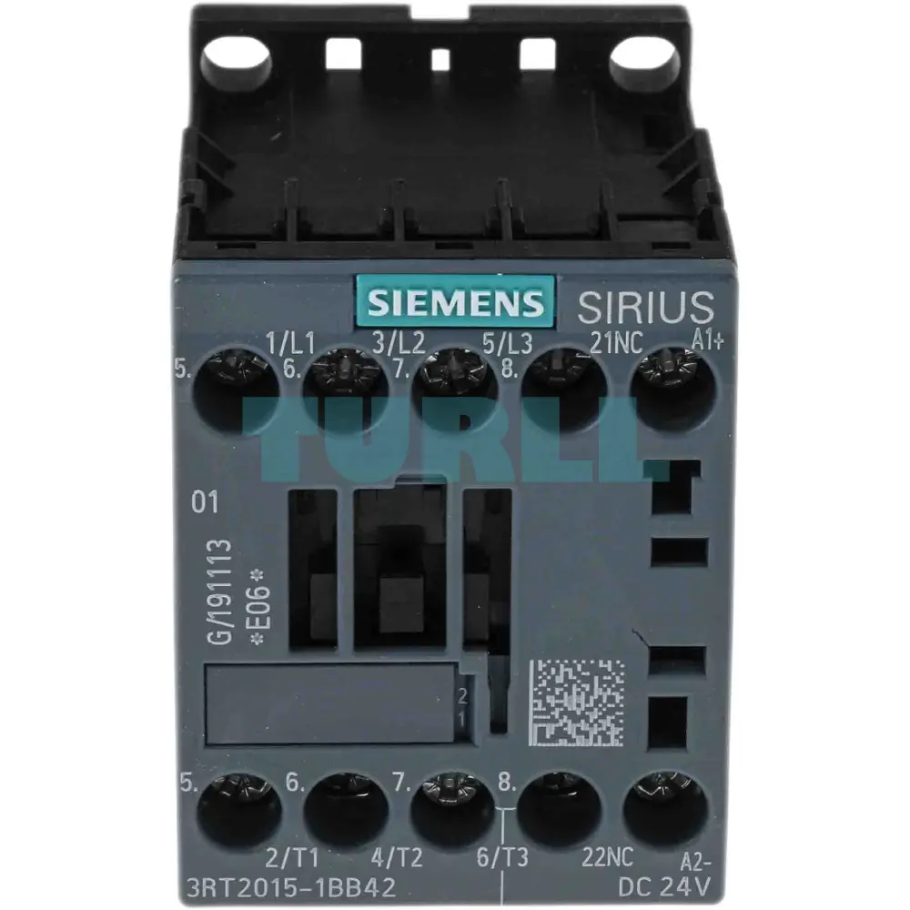 Siemens 3RT2015-1BB42 Power Contactor 7A, 3 kW, 3-Pole, 24V DC, AC-3/AC-3e Original Brand New 1 Siemens 3RT2015-1BB42 Power Contactor 7A, 3 kW, 3-Pole, 24V DC, AC-3/AC-3e