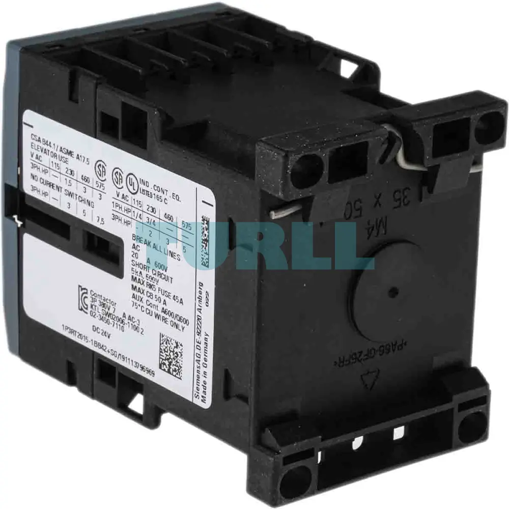 Siemens 3RT2015-1BB42 Power Contactor 7A, 3 kW, 3-Pole, 24V DC, AC-3/AC-3e Original Brand New 3 Siemens 3RT2015-1BB42 Power Contactor 7A, 3 kW, 3-Pole, 24V DC, AC-3/AC-3e