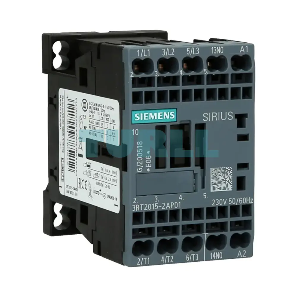Siemens 3RT2015-2AP01 Power Contactor 7A, 3kW / 400V, 3-Pole, 230V AC Original Brand New 3 Siemens 3RT2015-2AP01 Power Contactor 7A, 3kW / 400V, 3-Pole, 230V AC