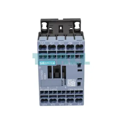 Siemens 3RT2015-2AP02 SIRIUS contactor, front view with coil and auxiliary-contact markings