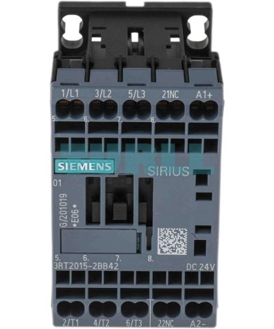 Siemens 3RT2015-2BB42 Power Contactor 3-Pole, 7 A, 3 kW, 24 V DC, S00