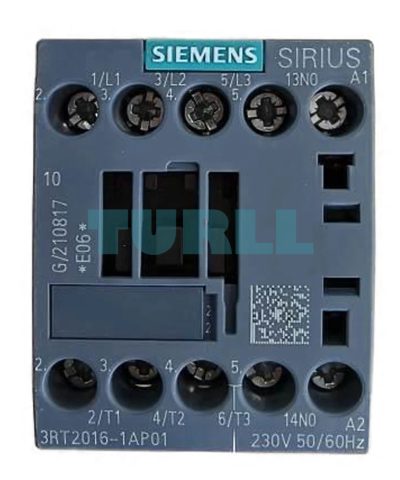 Siemens 3RT2016-1AP01 Power Contactor 9A, 4kW, 3-Pole, 230V AC