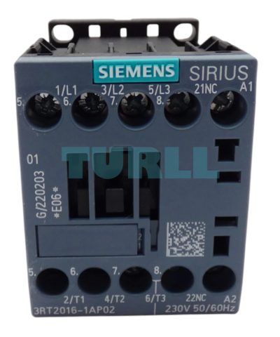 Siemens 3RT2016-1AP02 Power Contactor 3-Pole, 9A, 4kW, 230V AC, S00