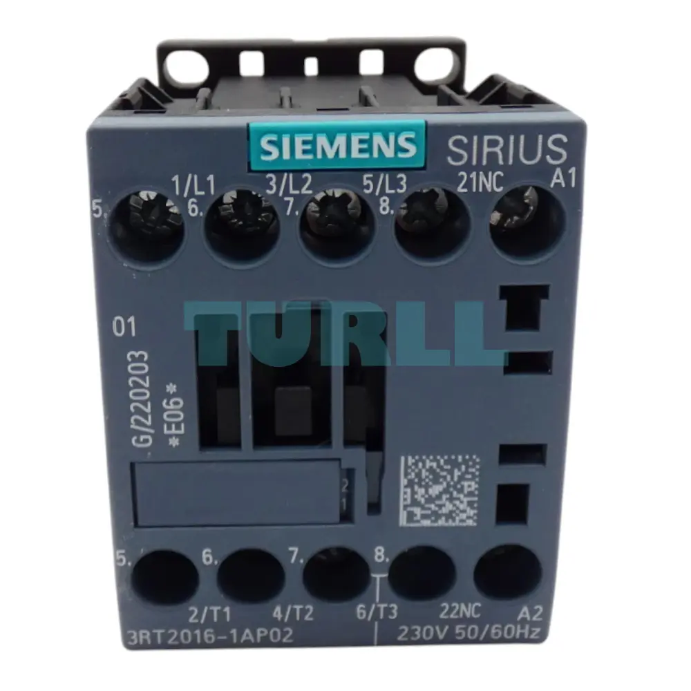 Siemens 3RT2016-1AP02 Power Contactor 3-Pole, 9A, 4kW, 230V AC, S00 Original Brand New 1 Siemens 3RT2016-1AP02 Power Contactor 3-Pole, 9A, 4kW, 230V AC, S00