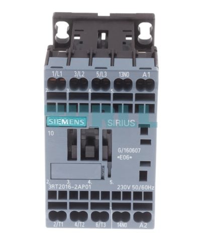 Siemens 3RT2016-2AP01 Power Contactor 9A, AC-3, 4 kW, 3-Pole, 230V AC Coil, S00