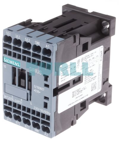 Siemens 3RT2016-2AP01 Power Contactor 9A, AC-3, 4 kW, 3-Pole, 230V AC Coil, S00