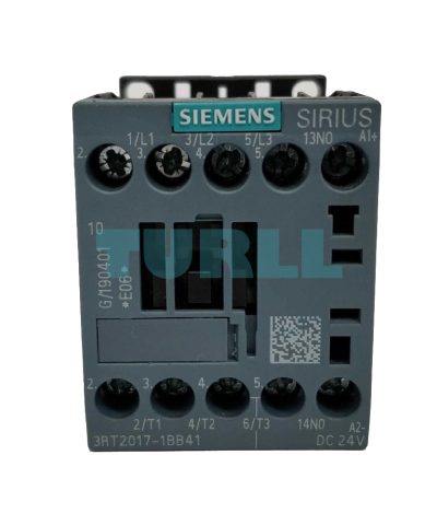Siemens 3RT2017-1BB41 Power Contactor 12A, 5.5kW, 3-Pole, 24V DC, S00 Size