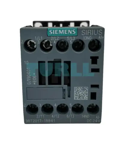Siemens 3RT2017-1BB41 Power Contactor 12A, 5.5kW, 3-Pole, 24V DC, S00 Size