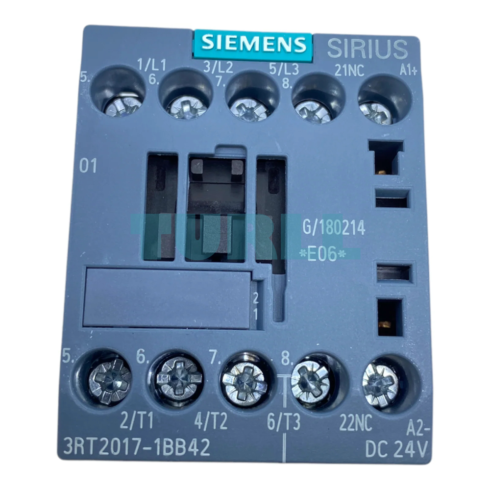Siemens 3RT2017-1BB42 Power Contactor 12A, 3-Pole, 24V DC, 5.5kW/400V Original Brand New 1 Siemens 3RT2017-1BB42 Power Contactor 12A, 3-Pole, 24V DC, 5.5kW/400V