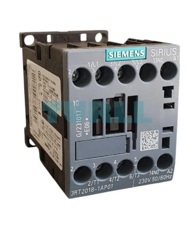 Siemens 3RT2018-1AP01 Power Contactor 16A, AC-3e, 7.5kW, 3-Pole, 230V AC Coil