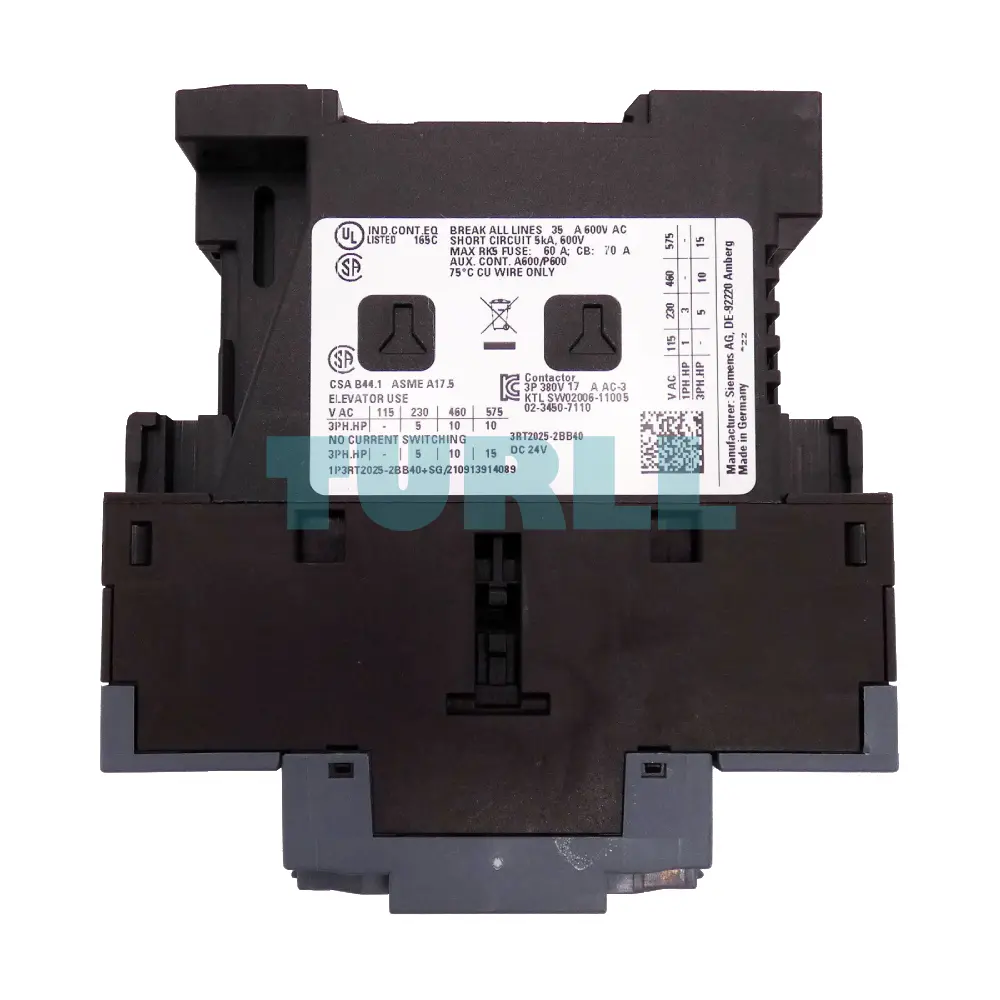 Siemens 3RT2025-2BB40 Power Contactor 3-Pole, 17A, 7.5kW, 24V DC, AC-3 Original Brand New 3 Siemens 3RT2025-2BB40 Power Contactor 3-Pole, 17A, 7.5kW, 24V DC, AC-3
