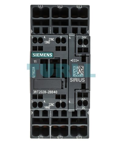 Siemens 3RT2028-2BB40 Power Contactor 3-Pole, 38A, 18.5kW / 400V, 24V DC Coil