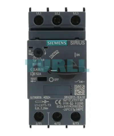 Siemens 3RV2011-1EA10 SIRIUS Motor Starter Protector, Size S00, 2.8-4A