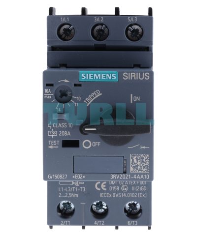 Siemens 3RV2021-4AA10 SIRIUS Motor Starter Protector, Size S0, 10-16 A, Class 10
