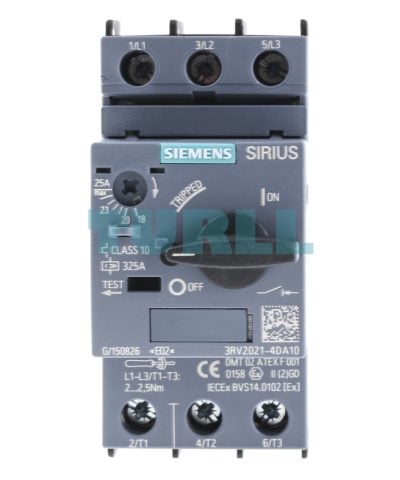 Siemens 3RV2021-4DA10 Motor Protection Circuit Breaker S0, Class 10, 18–25A