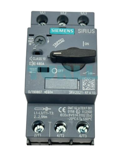 Siemens 3RV2021-4FA10 Motor Protection Circuit Breaker, S0 Size, Class 10, 34–40 A