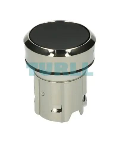 Siemens 3SU1050-0AB10-0AA0 Metal Pushbutton, 22mm, Flat Momentary Black Shiny Operator