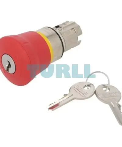 Siemens 3SU1050-1HF20-0AA0 Emergency Stop Mushroom Pushbutton, 22mm Metal Red, Key Release