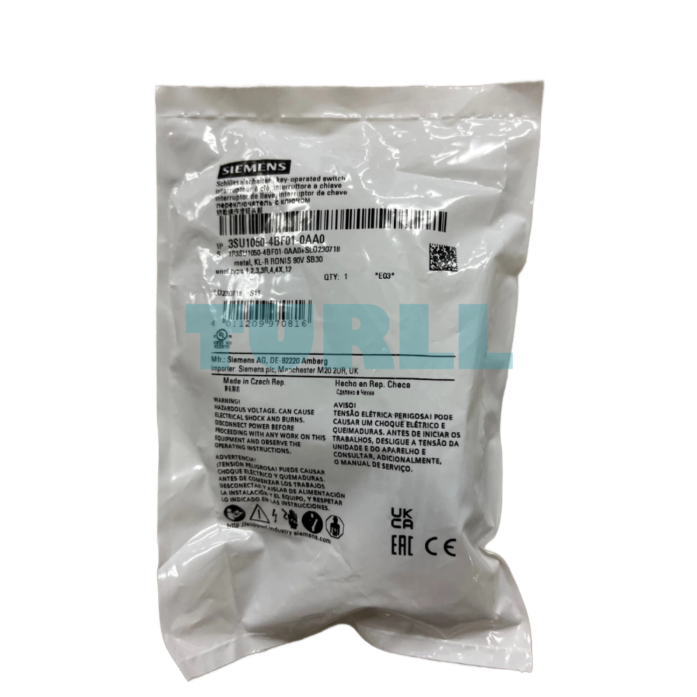 Siemens 3SU1050-4BF01-0AA0 RONIS Key-Operated Switch, 22 mm Metal, SB30 Lock, 2 Positions (O-I) Original Brand New 2 Siemens 3SU1050-4BF01-0AA0 RONIS Key-Operated Switch, 22 mm Metal, SB30 Lock, 2 Positions (O-I)