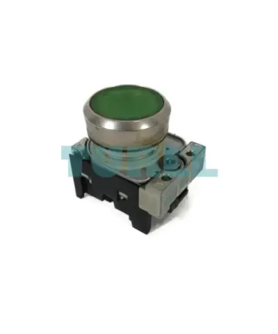 Siemens 3SU1051-0AA40-0AA0 Illuminated Pushbutton, 22 mm, Green, Latching, Metal Flat Actuator