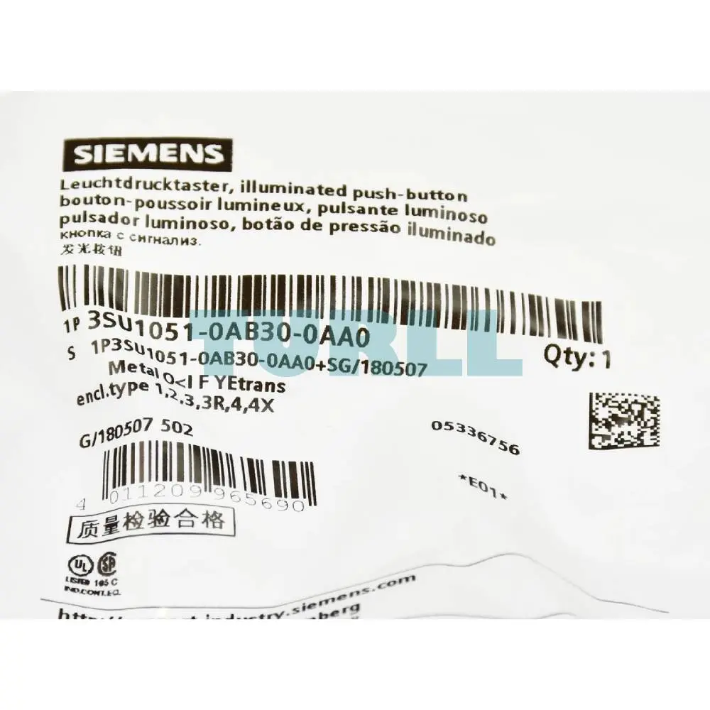 Siemens 3SU1051-0AB30-0AA0 Illuminated Pushbutton, 22mm, Metal Yellow Flat, Momentary Switch Original Brand New 4 Siemens 3SU1051-0AB30-0AA0 Illuminated Pushbutton, 22mm, Metal Yellow Flat, Momentary Switch