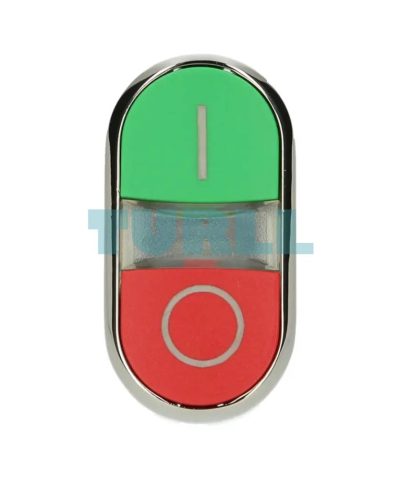 Siemens 3SU1051-3AB42-0AK0 Illuminated Twin Pushbutton, 22mm Metal, Green I / Red O
