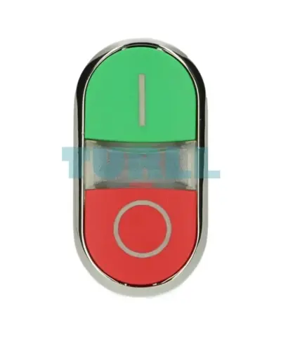 Siemens 3SU1051-3AB42-0AK0 Illuminated Twin Pushbutton, 22mm Metal, Green I / Red O