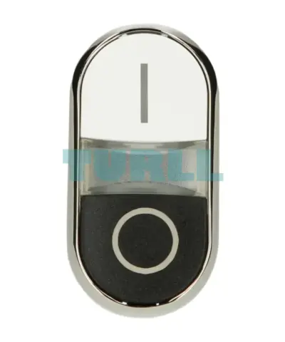 Siemens 3SU1051-3AB61-0AK0 Illuminated Twin Pushbutton, 22mm, Metal Round, Flat White/Black