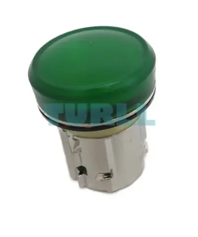 Siemens 3SU1051-6AA40-0AA0 Indicator Light, 22 mm, Round Metal Green Lens, Shiny Finish