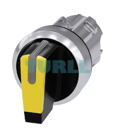 Siemens 3SU1052-2BL30-0AA0 Illuminated Selector Switch, 22mm Metal Yellow, 3-Position