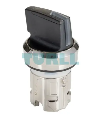 Siemens 3SU1052-2BM10-0AA0 Illuminable Selector Switch, 22mm, 3 Positions, Metal Shiny Black