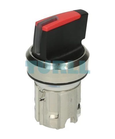 Siemens 3SU1052-2BM20-0AA0 Illuminated Selector Switch, 22 mm, Metal, Red, 3-Position Momentary Type