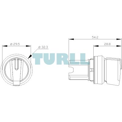 Siemens 3SU1052-2BM20-0AA0 Illuminated Selector Switch, 22 mm, Metal, Red, 3-Position Momentary Type