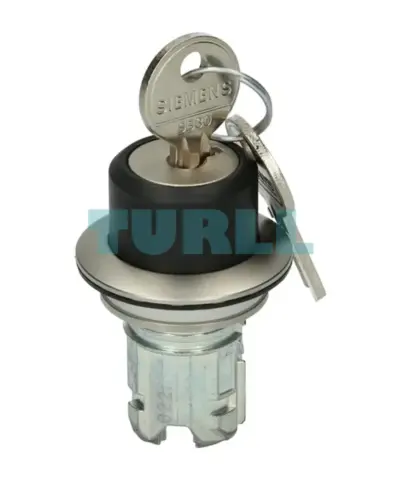 Siemens 3SU1060-4LC01-0AA0 RONIS Key-Operated Switch, 30mm, Metal, Matte Finish