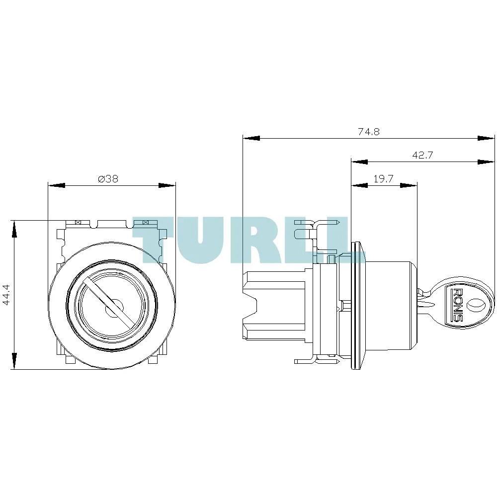 Siemens 3SU1060-4LC01-0AA0 RONIS Key-Operated Switch, 30mm, Metal, Matte Finish Original Brand New 3 Siemens 3SU1060-4LC01-0AA0 RONIS Key-Operated Switch, 30mm, Metal, Matte Finish