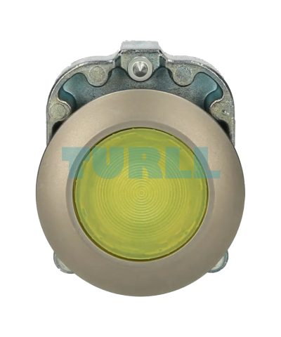 Siemens 3SU1061-0JA30-0AA0 Illuminated Pushbutton, 30mm, Yellow, Metal, Flush-Mount, Latching