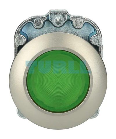 Siemens 3SU1061-0JA40-0AA0 Illuminated Pushbutton, 30mm, Round Green Metal