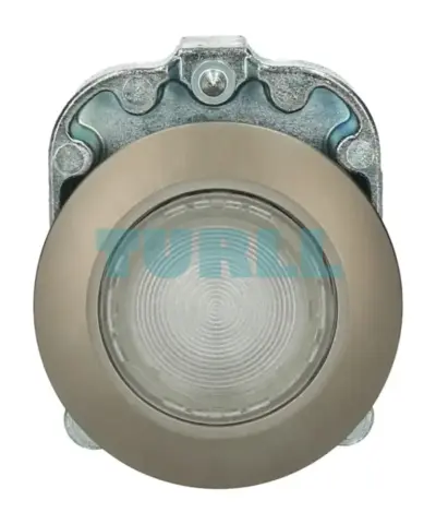 Siemens 3SU1061-0JA70-0AA0 Illuminated Pushbutton, 30mm, Metal Matte Clear Ring, Latching