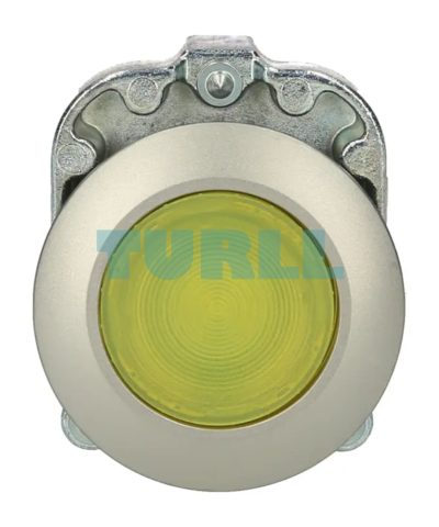 Siemens 3SU1061-0JB30-0AA0 Illuminated Pushbutton, 30 mm, Metal Yellow Flush Mount Momentary