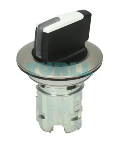 Siemens 3SU1062-2DF60-0AA0 Selector Switch, Illuminable, 30mm, Metal Round, O-I Latching