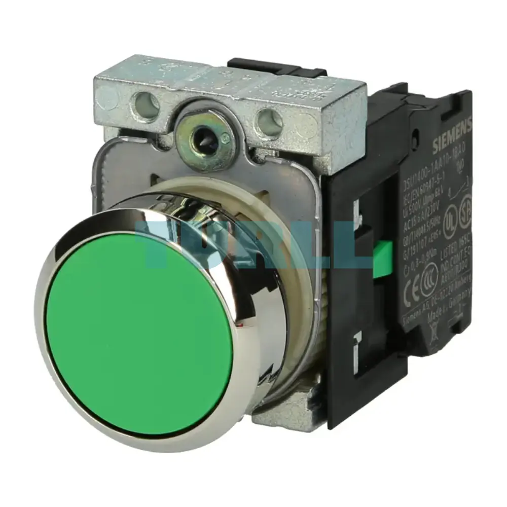 Siemens 3SU1150-0AB40-1BA0 Pushbutton, 22mm, Round Green, Metal Momentary Switch 1NO Original Brand New 1 Siemens 3SU1150-0AB40-1BA0 Pushbutton, 22mm, Round Green, Metal Momentary Switch 1NO