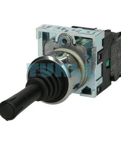 Siemens 3SU1150-7AC88-1NA0 Coordinate Switch, 22mm, Metal Shiny Black, Horizontal Momentary, 2 Positions